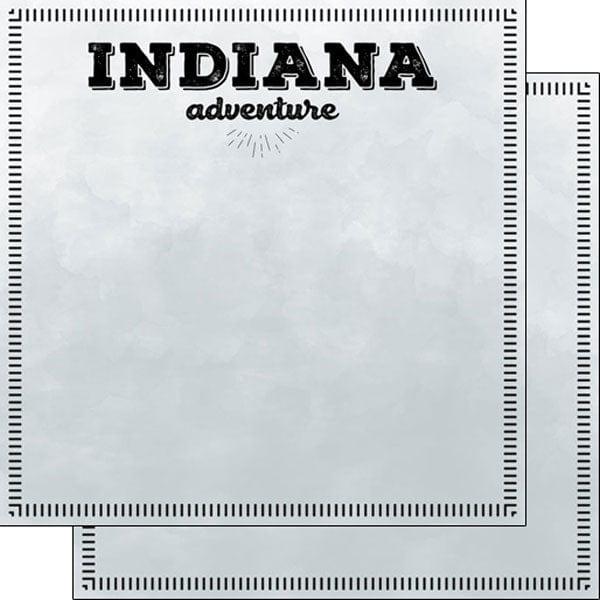 Scrapbook Customs | Postage Map | Indiana Adventure Scrapbook Paper
